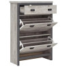 Boston 2 Tier 1 Drawer Shoe Cabinet in Grey opened