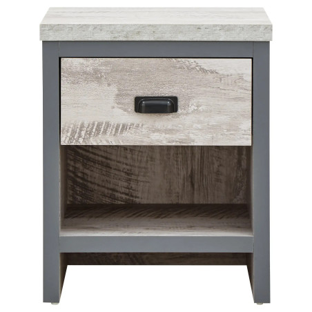 Boston 1 Drawer Lamp Table in Grey front