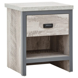 Boston 1 Drawer Lamp Table in Grey side