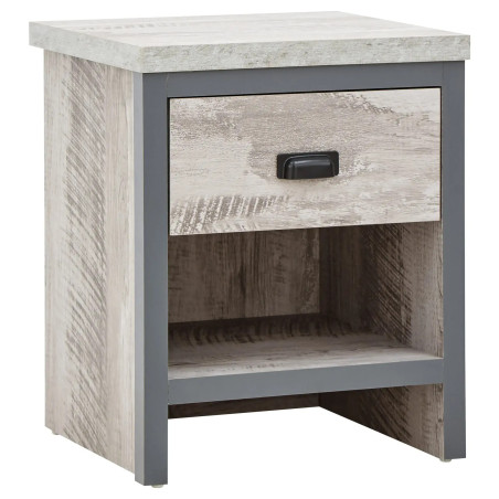 Boston 1 Drawer Lamp Table in Grey side