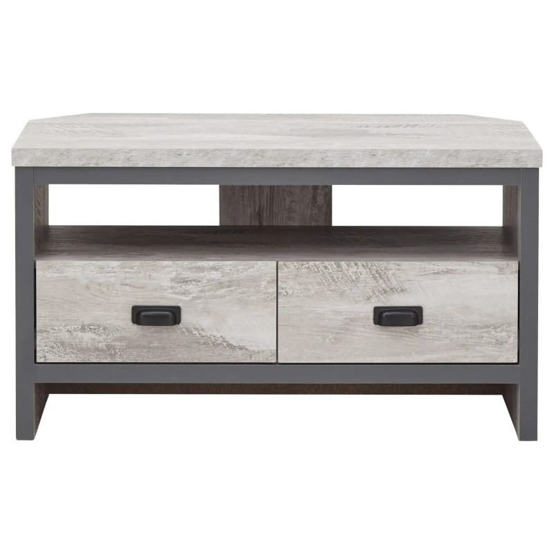 Boston Corner TV Unit in Grey front