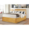 Zoe Storage Double Bed 4ft6 Solid Rubberwood Oak Ottoman Closed