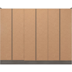 Nevada 6 Door 2 Drawer Mirrored Wardrobe Rustic Oak Effect - Home Divine