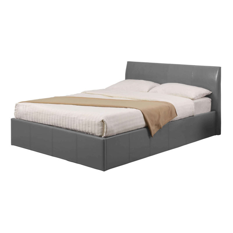 Fusion Faux Leather Storage Bed Grey
