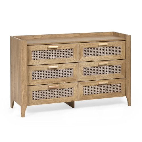 Sydney 6 Drawer Wide Chest light brown closed