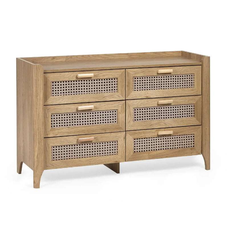 Sydney 6 Drawer Wide Chest light brown closed