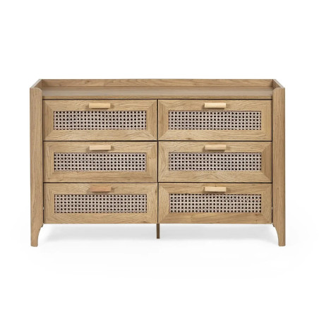 Sydney 6 Drawer Wide Chest light brown front