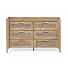 Sydney 6 Drawer Wide Chest light brown front