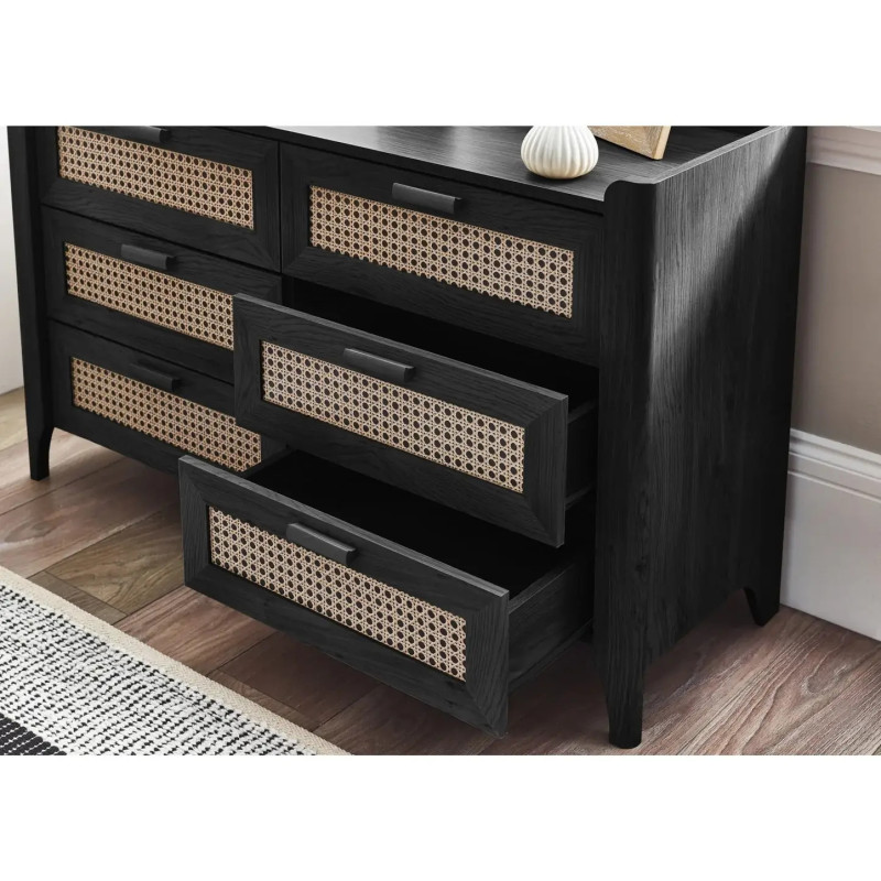 Sydney 6 Drawer Wide Chest black