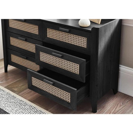 Sydney 6 Drawer Wide Chest black