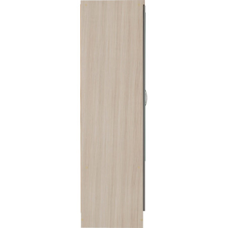 Nevada 6 Door 2 Drawer Mirrored Wardrobe Rustic Oak Effect - Home Divine