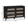 Sydney 6 Drawer Wide Chest black dimensions