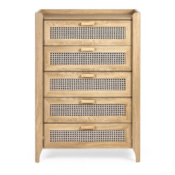 Sydney 5 Drawer Chest light brown front