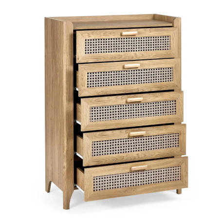 Sydney 5 Drawer Chest light brown opened drawers
