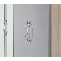 Nevada 6 Door 2 Drawer Mirrored Wardrobe Rustic Oak Effect - Home Divine