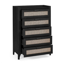 Sydney 5 Drawer Chest black opened