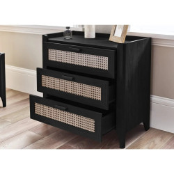 Sydney 3 Drawer Chest black drawers runners