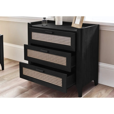 Sydney 3 Drawer Chest black drawers runners