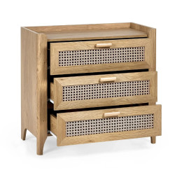 Sydney 3 Drawer Chest light brown opened