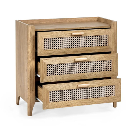 Sydney 3 Drawer Chest light brown opened