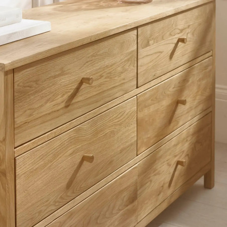 Coxmoor 6 Drawer Chest oak handles