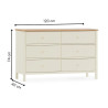 Coxmoor 6 Drawer Chest ivory dimensions