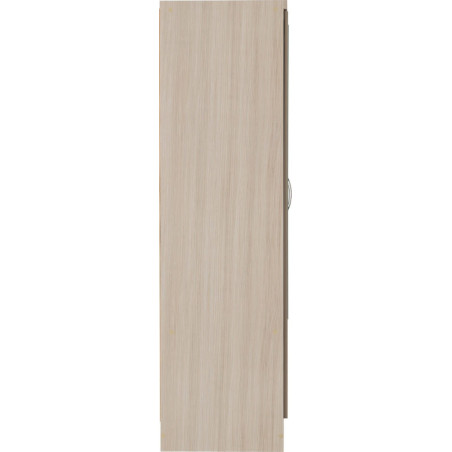 Nevada 6 Door 2 Drawer Mirrored Wardrobe Rustic Oak Effect - Home Divine