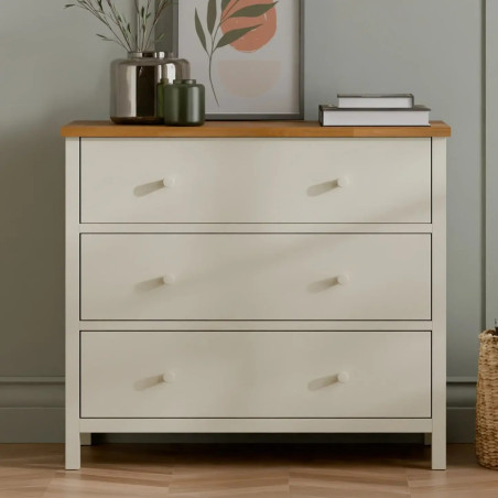 Coxmoor 3 Drawer Chest ivory