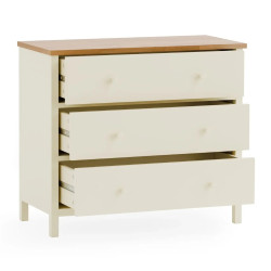 Coxmoor 3 Drawer Chest ivory opened