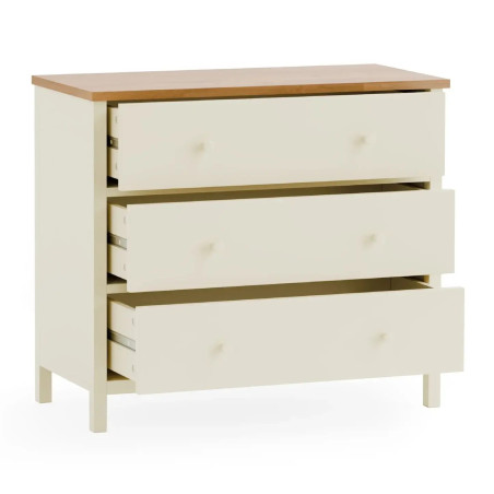 Coxmoor 3 Drawer Chest ivory opened