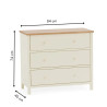 Coxmoor 3 Drawer Chest ivory dimensions