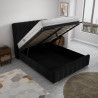 Luxury Winged Panel Ottoman Storage Bed Frames Plush Upholstered Velvet  black