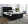 Luxury Winged Panel Plush Upholstered Velvet Bed Frames black