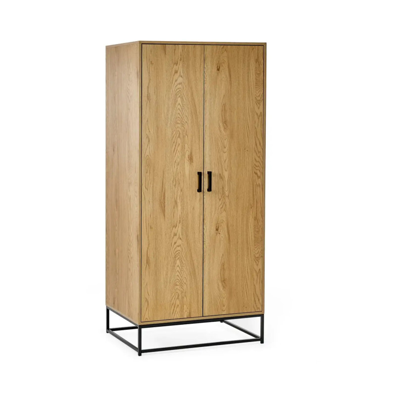 Harlow 2 Door Wardrobe Light Oak Effect side panel