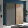 Berno Light Oak and Dark Grey Sliding 2 Door Wardrobe