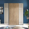Berno Light Oak and Dark Grey Sliding 2 Door Wardrobe internal view