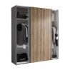 Berno Light Oak and Dark Grey Sliding 2 Door Wardrobe organized view