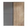 Berno Light Oak and Dark Grey Sliding 2 Door Wardrobe closed