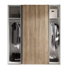 Berno Light Oak and Dark Grey Sliding 2 Door Wardrobe shelves