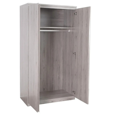 Jupiter 2 Door Wardrobe in Grey Oak opened