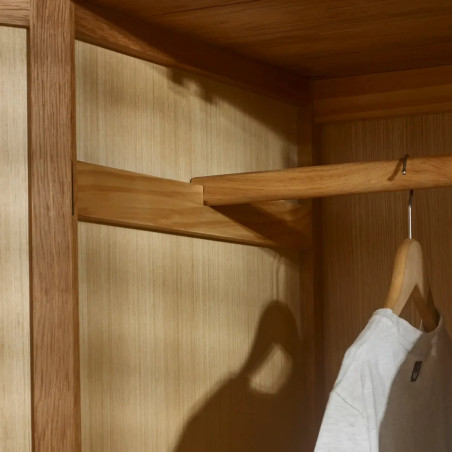 Coxmoor 2 Door Wooden Wardrobe Oak hanging rail