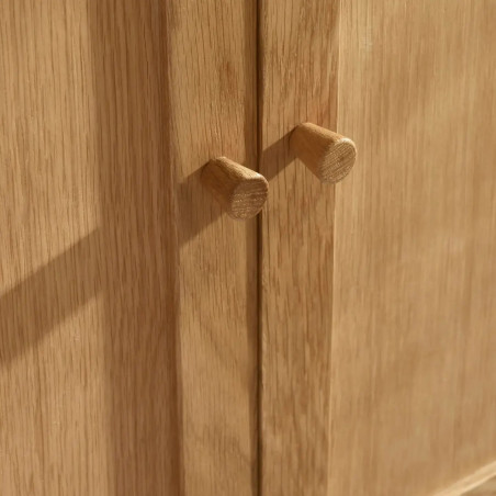 Coxmoor 2 Door Wooden Wardrobe Oak handles top