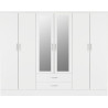 Nevada 6 Door 2 Drawer Mirrored Wardrobe Rustic Oak Effect - Home Divine