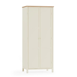 Coxmoor 2 Door Wooden Wardrobe Ivory and Oak closed