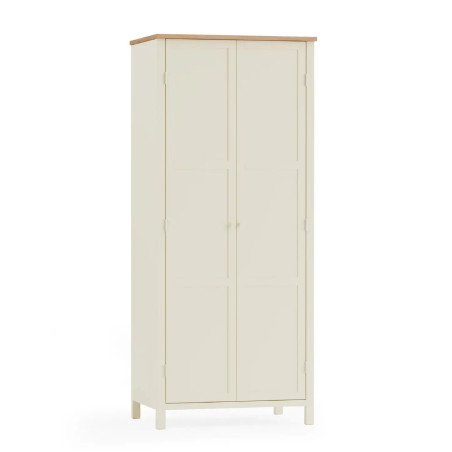 Coxmoor 2 Door Wooden Wardrobe Ivory and Oak closed