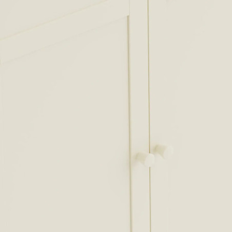 Coxmoor 2 Door Wooden Wardrobe Ivory and Oak handles top