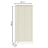Coxmoor 2 Door Wooden Wardrobe Ivory and Oak dimensions