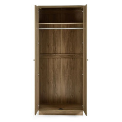 Ingrid 2 Door Wardrobe in Oak Effect opened