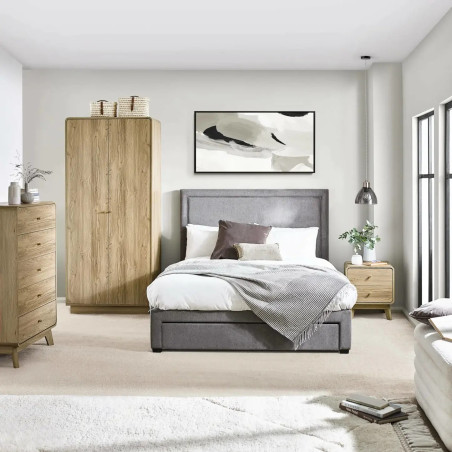 Ingrid 2 Door Wardrobe in Oak Effect room view