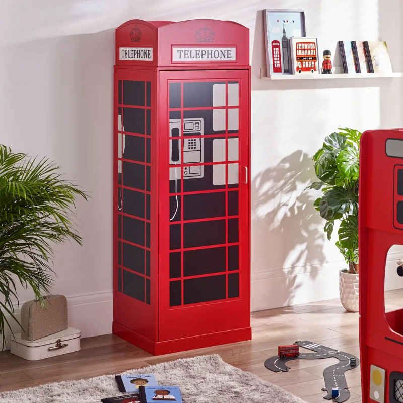 Kids 2 Door Telephone Box Wardrobe